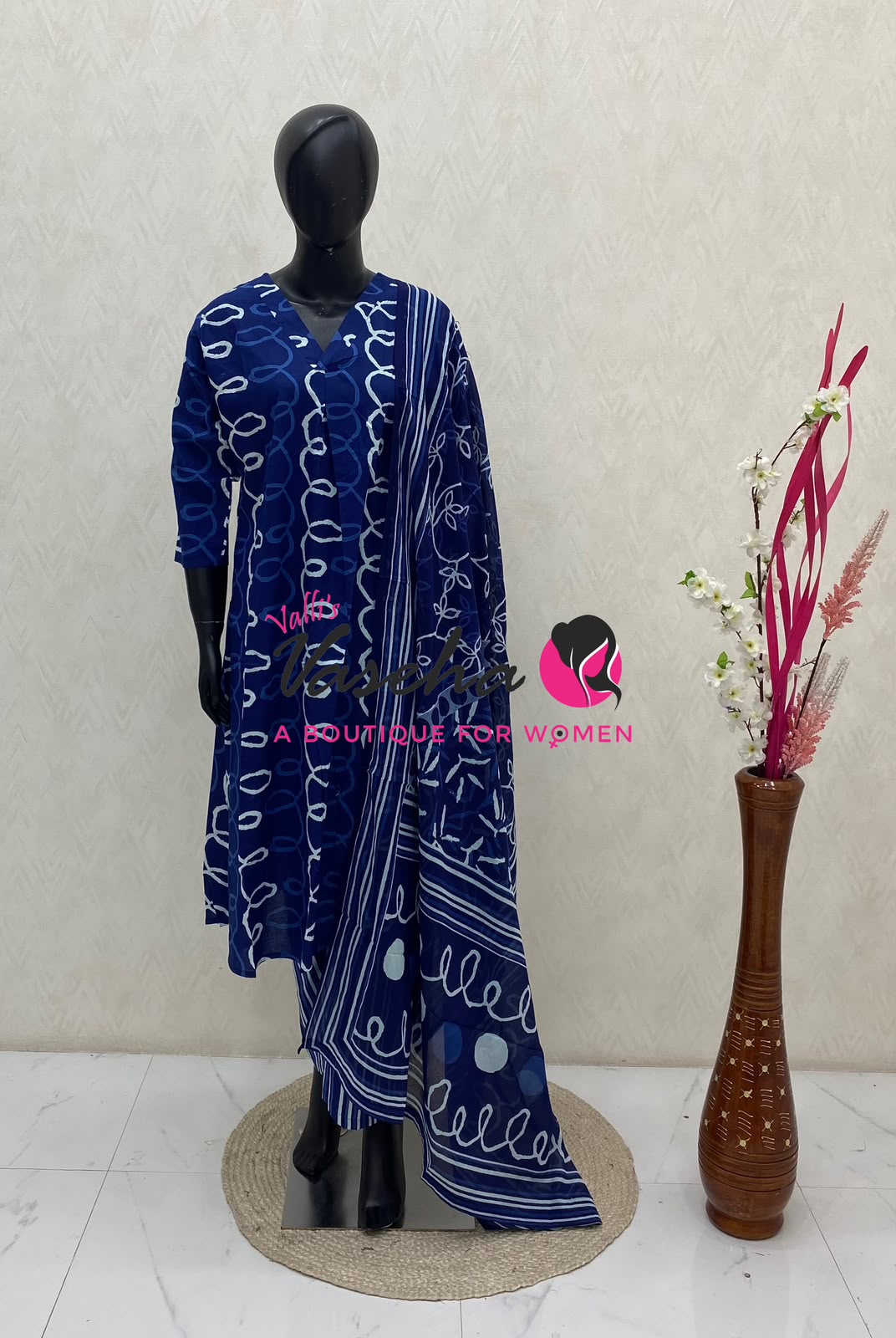 Ready Made | Anarkali Set |Salwar, Kameez & Duppatta(3pc)|Cotton |VVRMS039