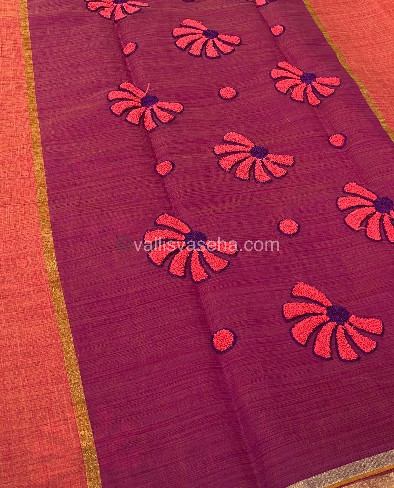 Linen Mixed Cotton Saree | Happy sale | 30% less - VVHS007