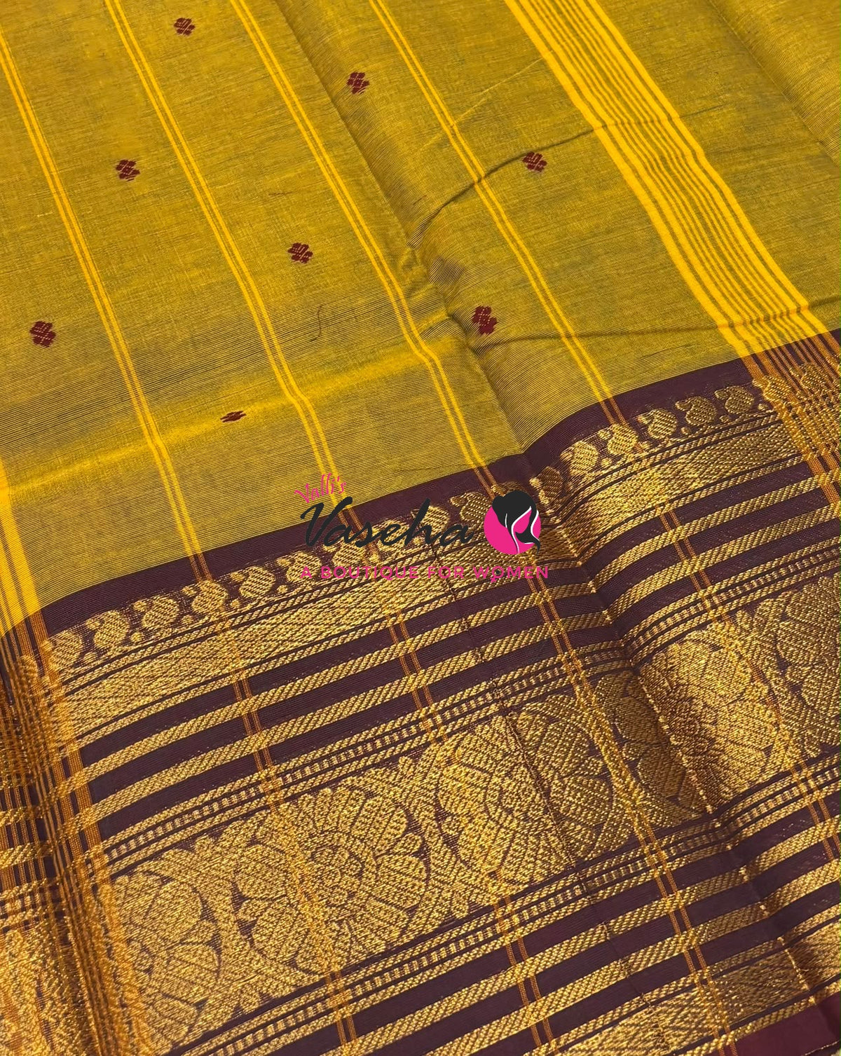 Kanchi Cotton Saree - Butta Design - VVKCS034