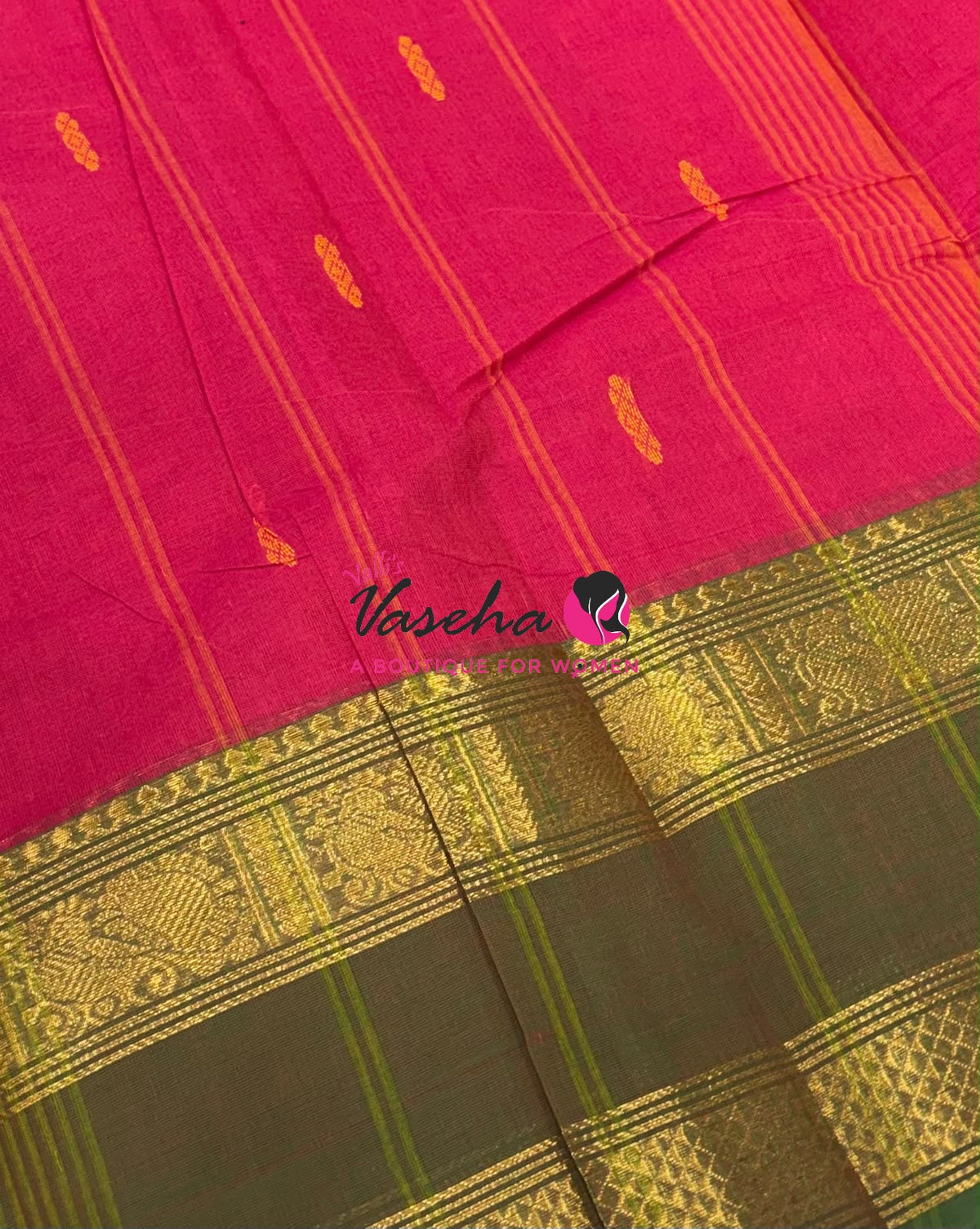 Kanchi Cotton Saree - Butta Design - VVKCS034