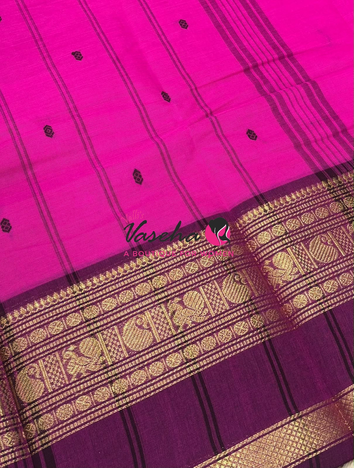 Kanchi Cotton Saree - Butta Design - VVKCS034