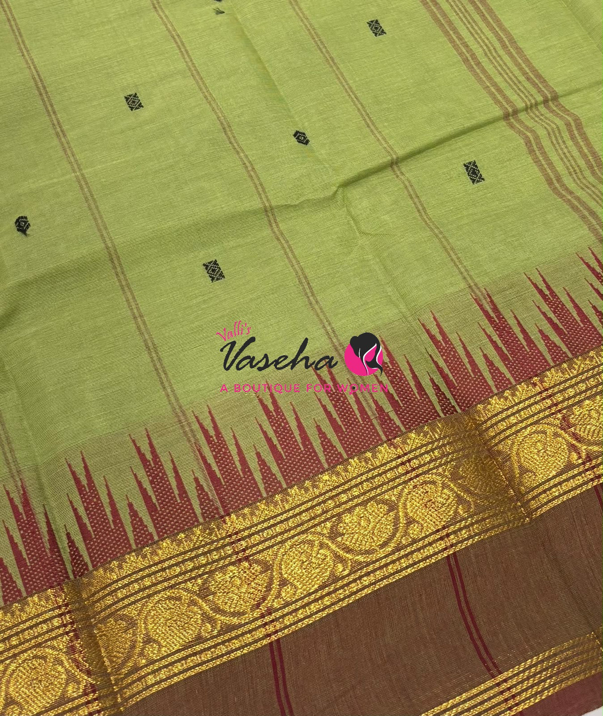 Kanchi Cotton Saree - Butta Design - VVKCS034