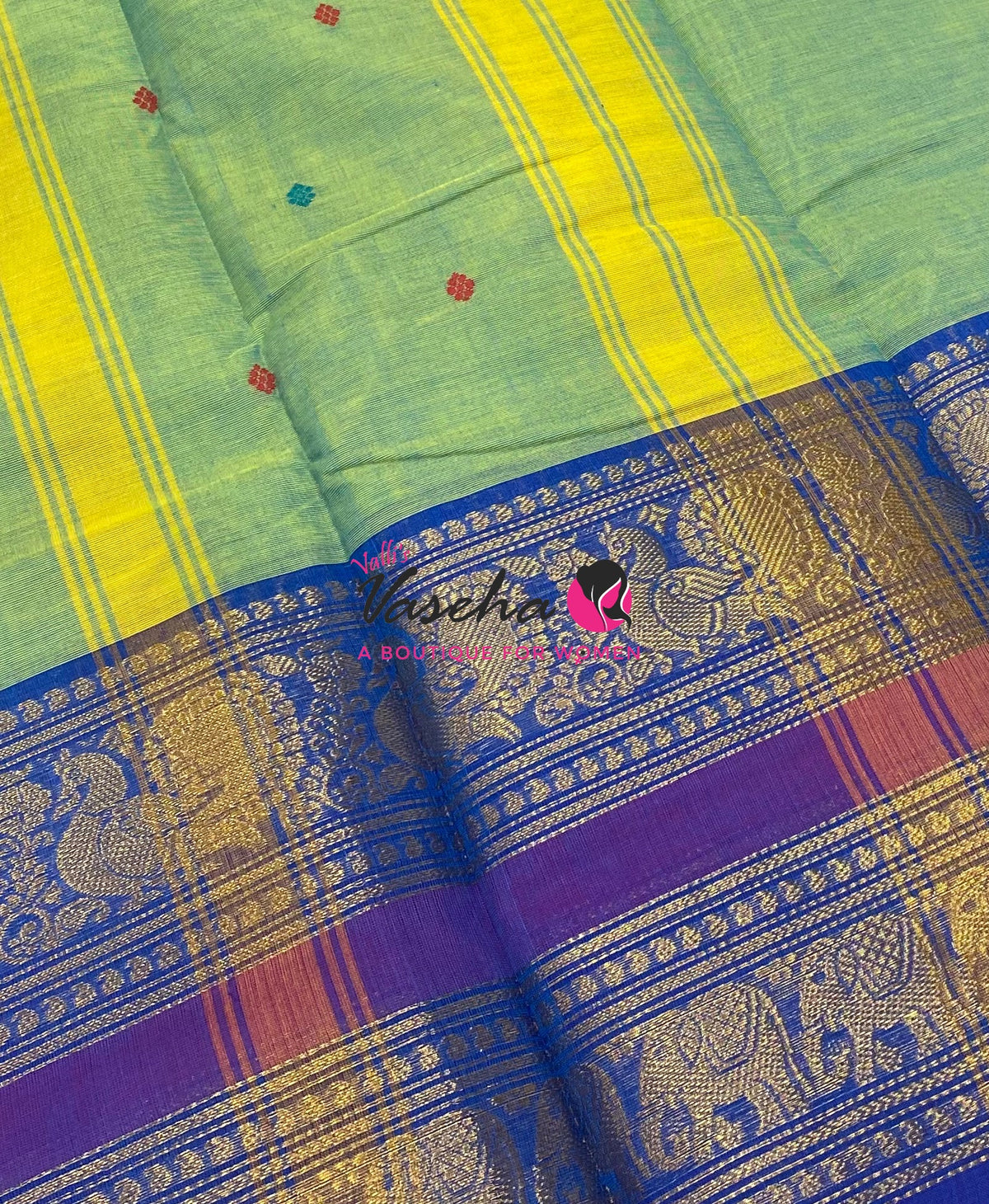Kanchi Cotton Saree - Butta Design - VVKCS034