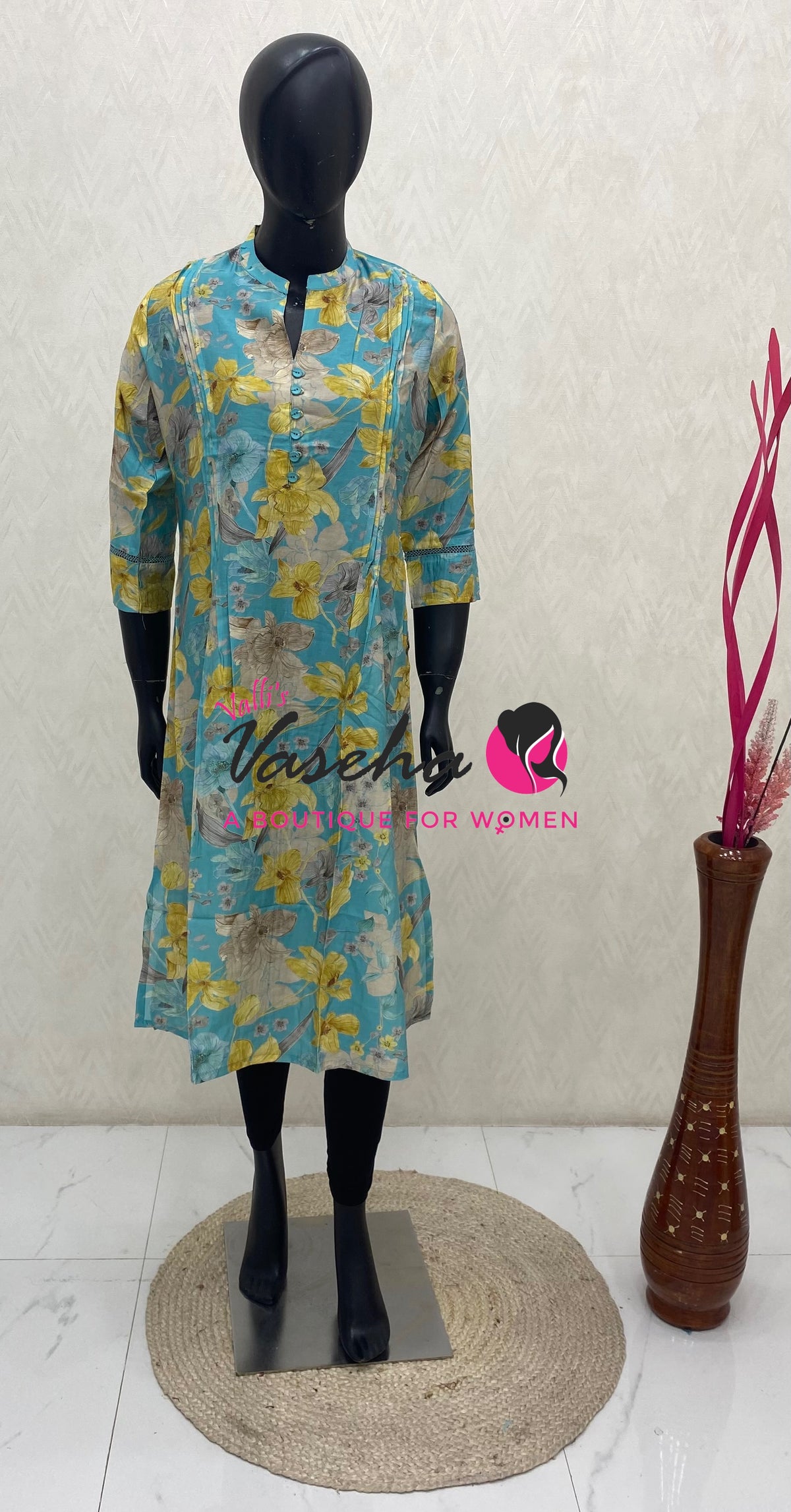 Ready Made - Nye Viscose Silk - Straight Cut Kurti - VVRK011