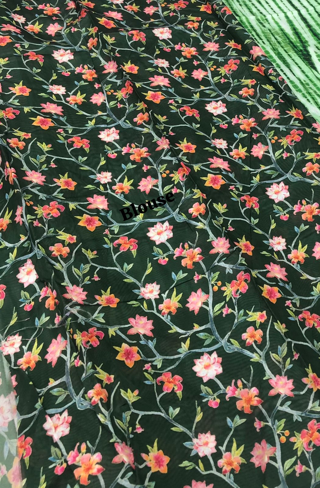 Shibori Semi Chanderi Mixed Cotton Sarees - Green Shade - VVSC01