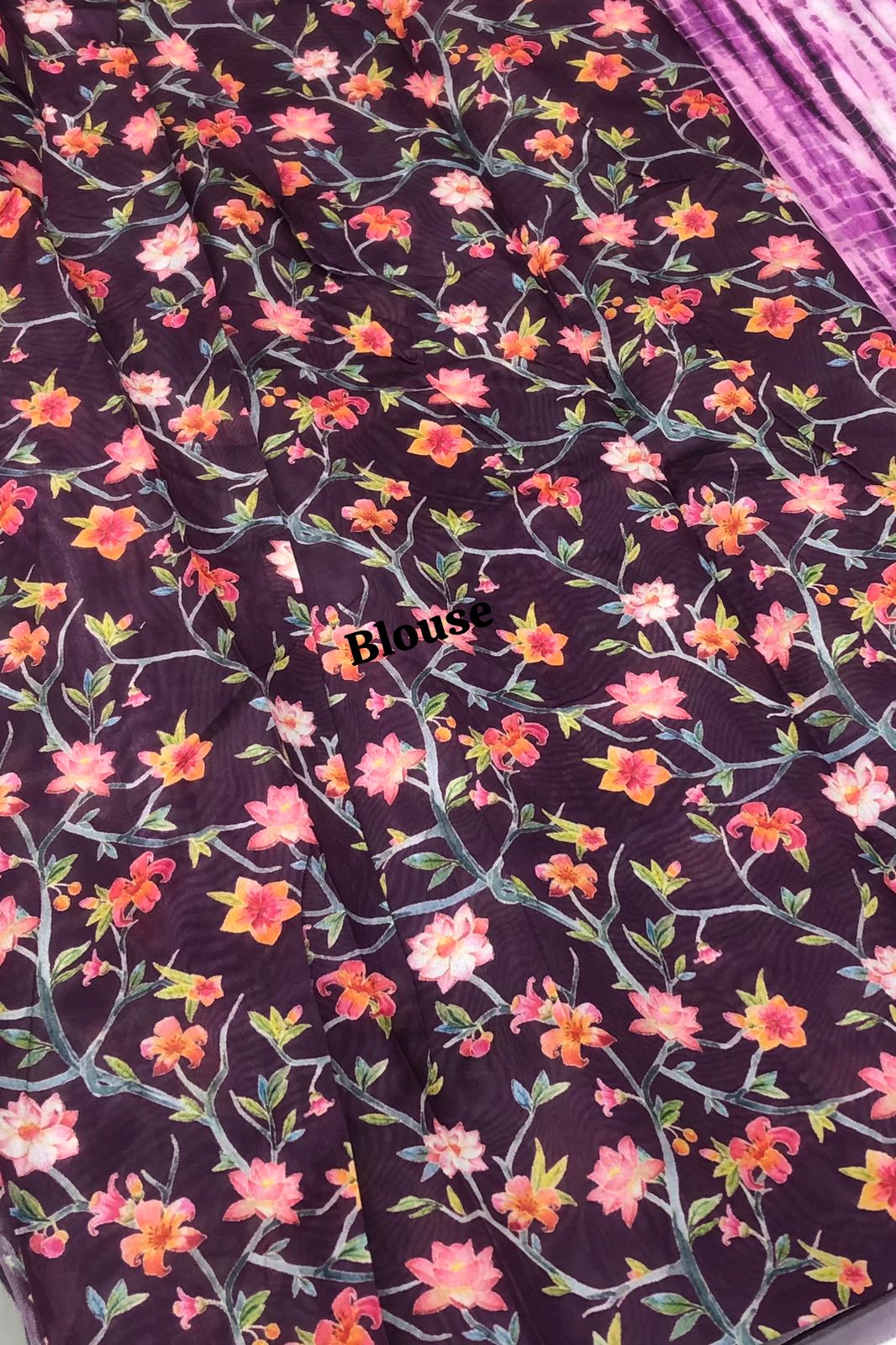 Shibori Semi Chanderi Mixed Cotton Sarees - Pinksih Purple Shade - VVSC01