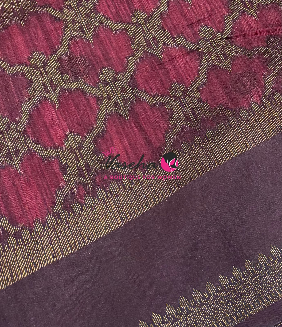 Linen Jute Silk Saree - Peach With Brown Shade - VVLJS001