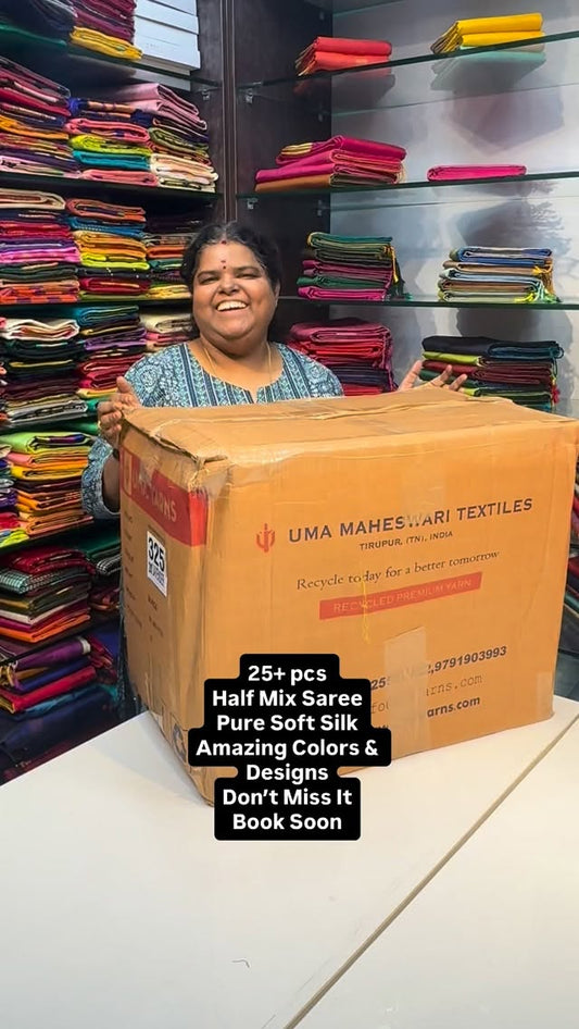 November Special - Half Mix Soft Silk | 25+colors and designs | | F...