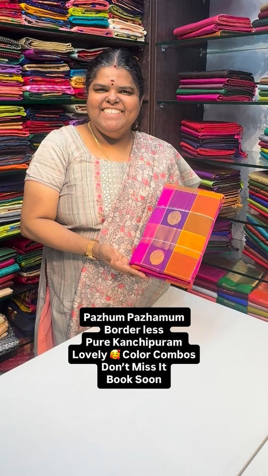 I’m absolutely mesmerized by Palum Pazhamum Pure Kanchipuram Checks...
