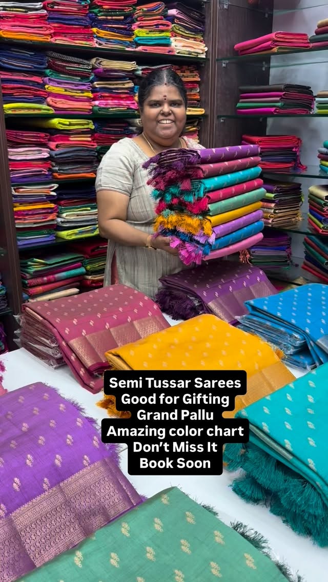 Get Ready to shine in Semi Tussar silk saree 💫⚡️ | Good for giftin...