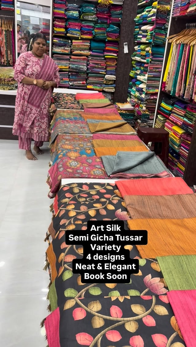 New Launch - Art Silk / Semi Gicha Tussar Silk Variety Saree - Soft...