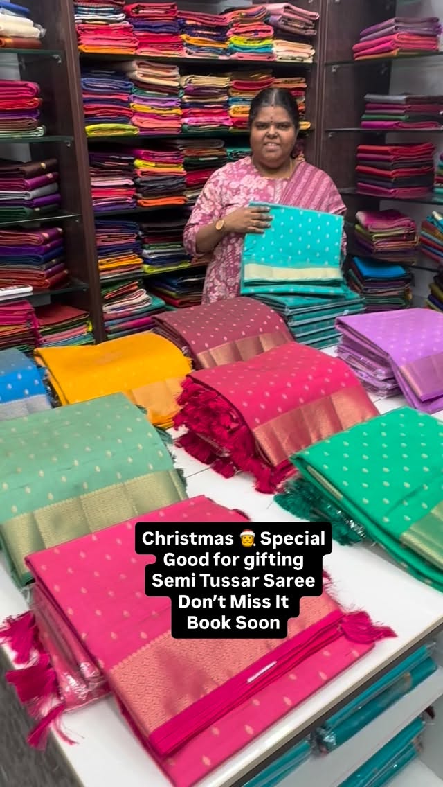 New design - Get Ready to shine in Semi Tussar silk saree 💫⚡️ | Go...