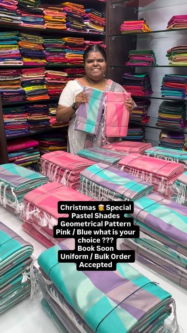 Christmas 🎅 Special - Pastel Shades -  Semi Soft Silk | Geomentric...