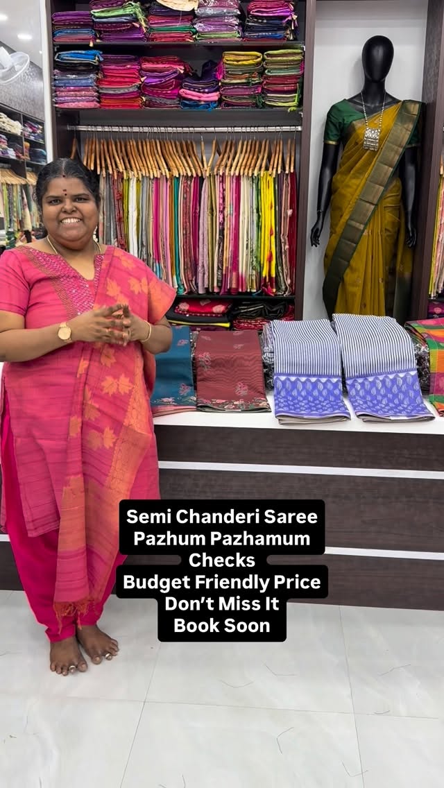 Semi Chanderi Saree - Pazhum Pazhamum Design - Book Soon 

Vallisva...