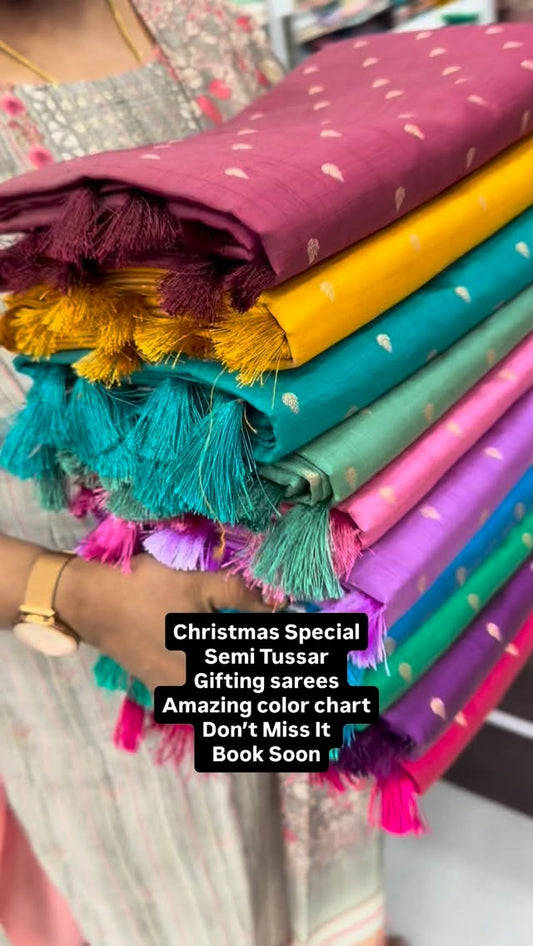 Christmas Special - New design - Get Ready to shine in Semi Tussar ...