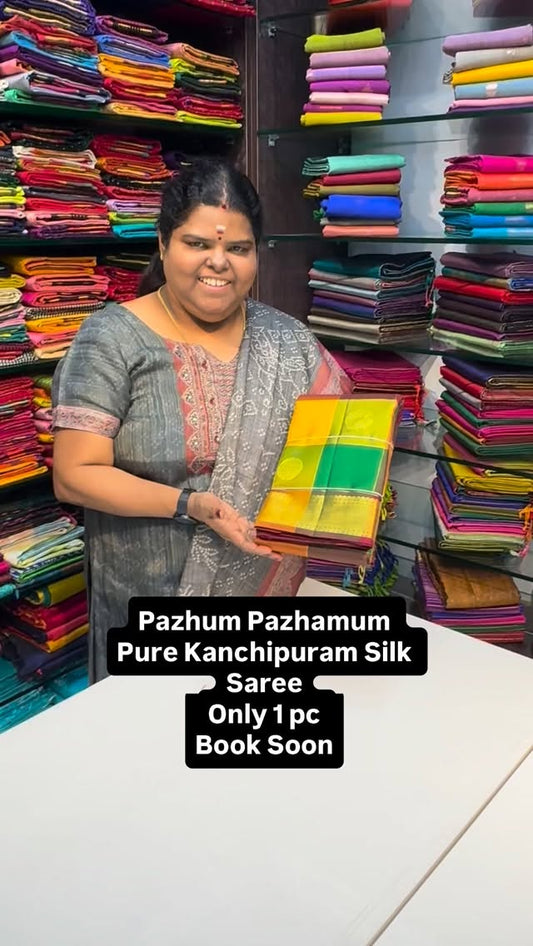 I’m absolutely mesmerized by Palum Pazhamum Pure Kanchipuram Checks...