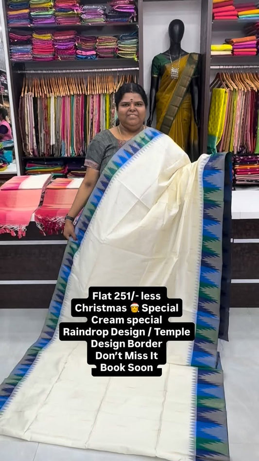 Flat 251/- less | Semi Raw Silk | Temple borders | Book soon

Valli...