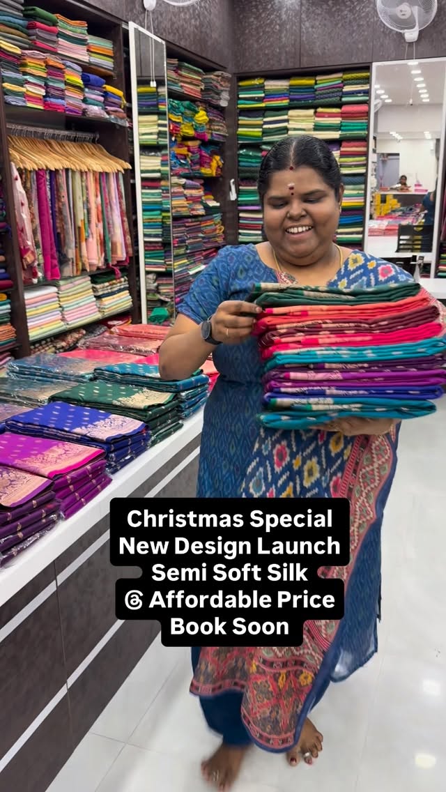 Christmas Special - New design Launch - Semi Soft Silk -  border de...