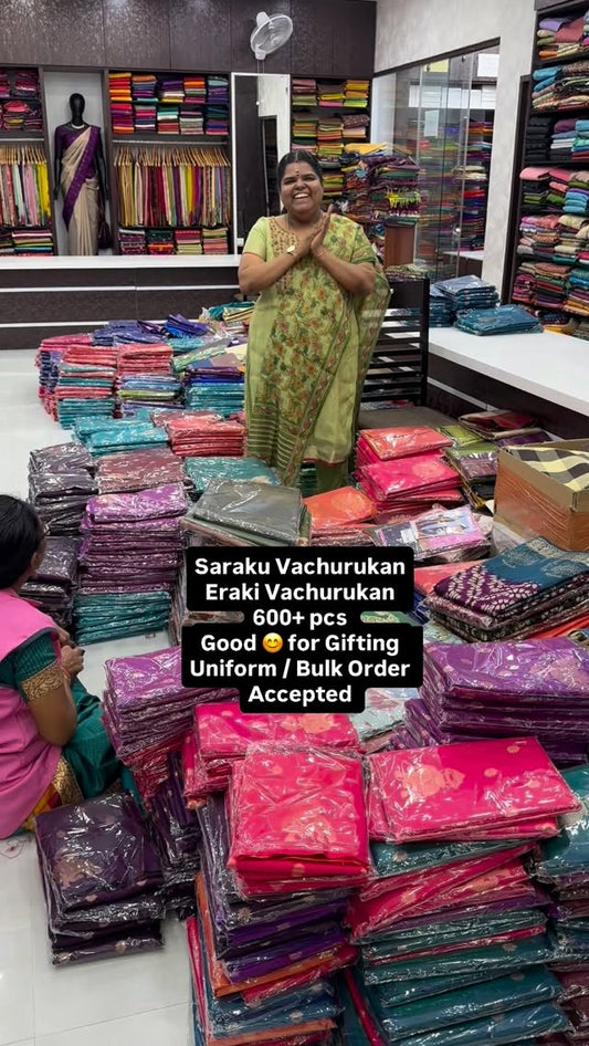 600+pcs - Semi Soft Silk - Elephant 🐘 Butta border design - Good f...