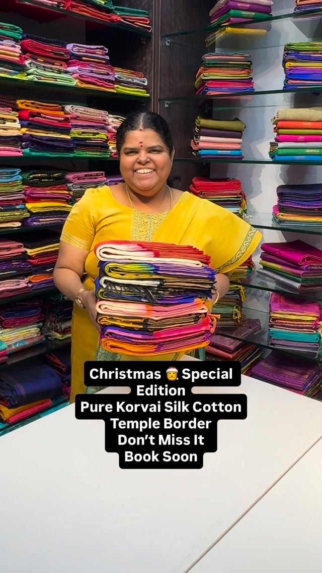 Christmas 🎅 Special edition of Pure Korvai Silk Cotton Saree | Fla...