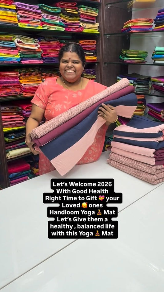 Handwoven Cotton Yoga Mat - Find your balance with our handwoven co...