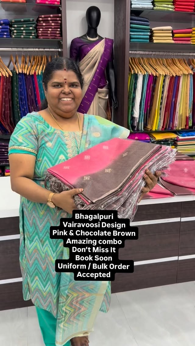 Flat 5% less now - Bhagalpuri Silk - Soft Tissue Saree - Vaira Voos...