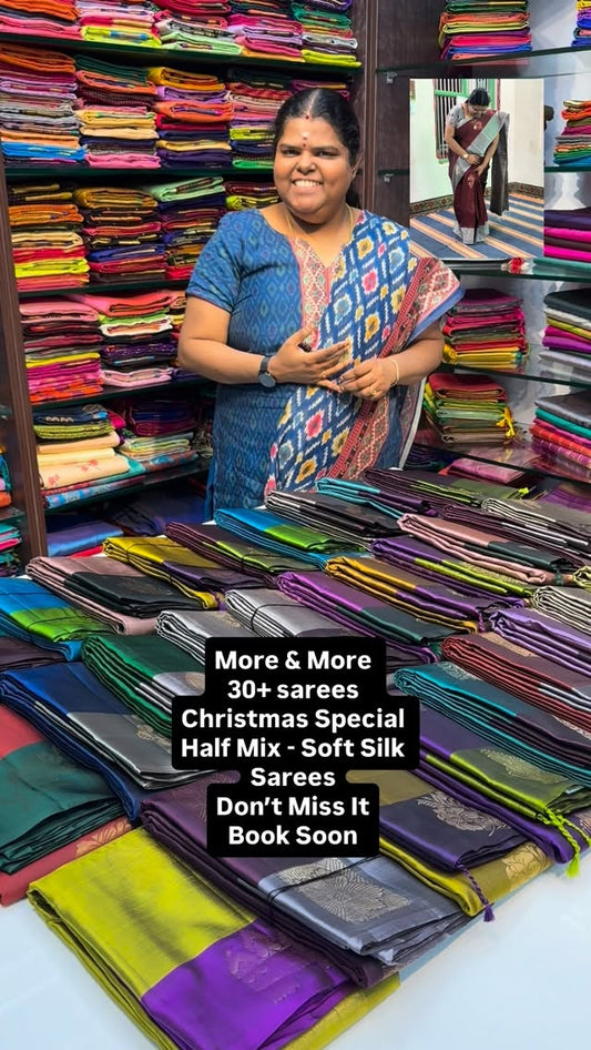 December Special - Half Mix Soft Silk | 30+Colors and designs | | F...