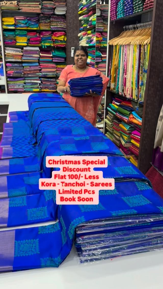Kora Tanchoi Sarees - Blue Shade - Good For gifting - Flat 100/- le...