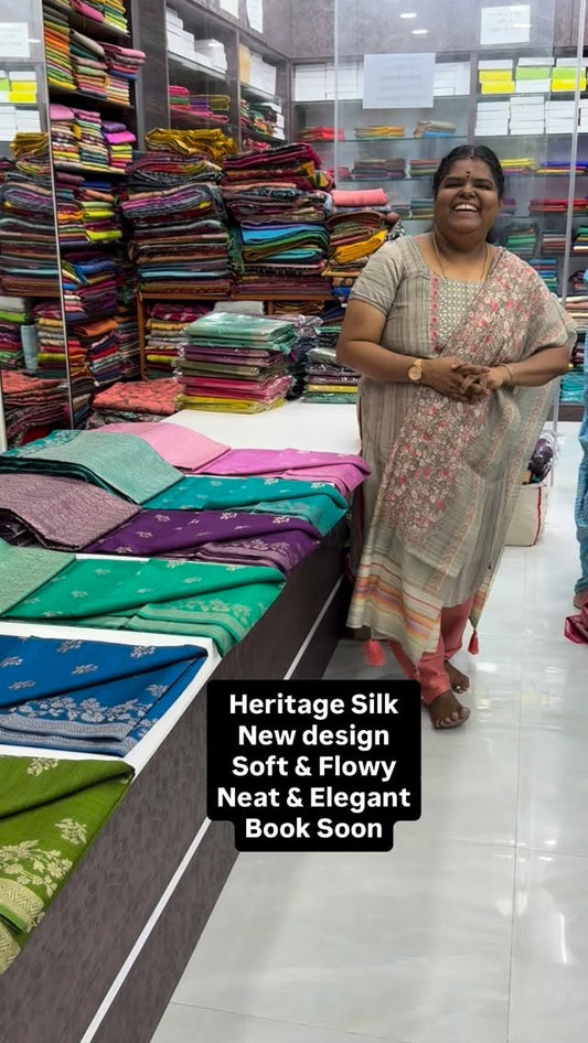 New Launch - Heritage Silk Saree - Soft & Smooth Texture - All Over...