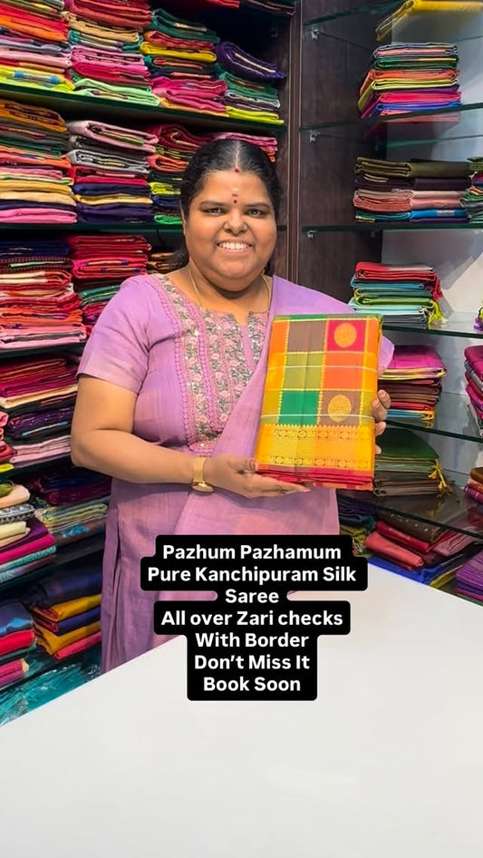 I’m absolutely mesmerized by Palum Pazhamum Pure Kanchipuram Checks...