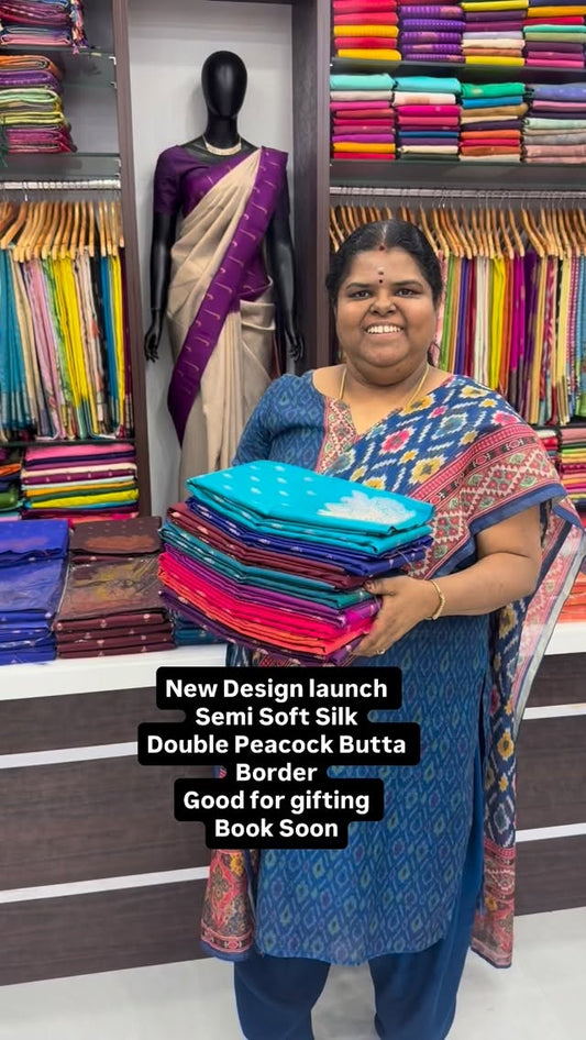 Christmas Special - New design Launch - Semi Soft Silk -  border Do...