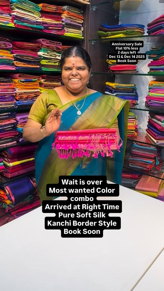 Wait is Over | Peachish Orange and Pink Combo | Pure Soft Silk | Li...
