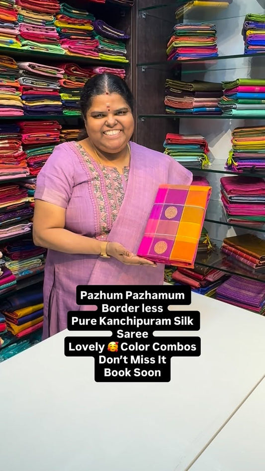 I’m absolutely mesmerized by Palum Pazhamum Pure Kanchipuram Checks...