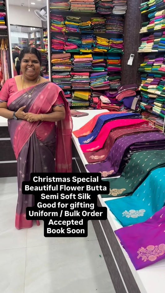 Christmas Special - New design Launch - Semi Soft Silk -  Flower bo...