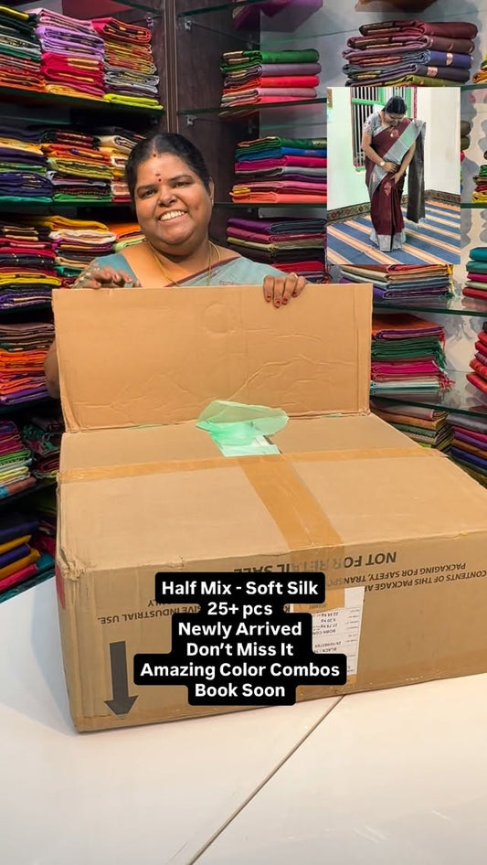December Special - Half Mix Soft Silk | 25+colors and designs | | F...