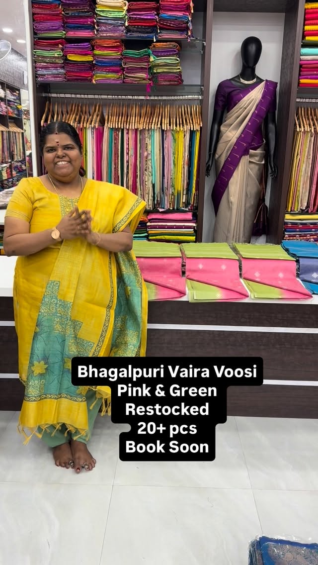 Flat 5% less now - Bhagalpuri Silk - Soft Tissue Saree - Vaira Voos...