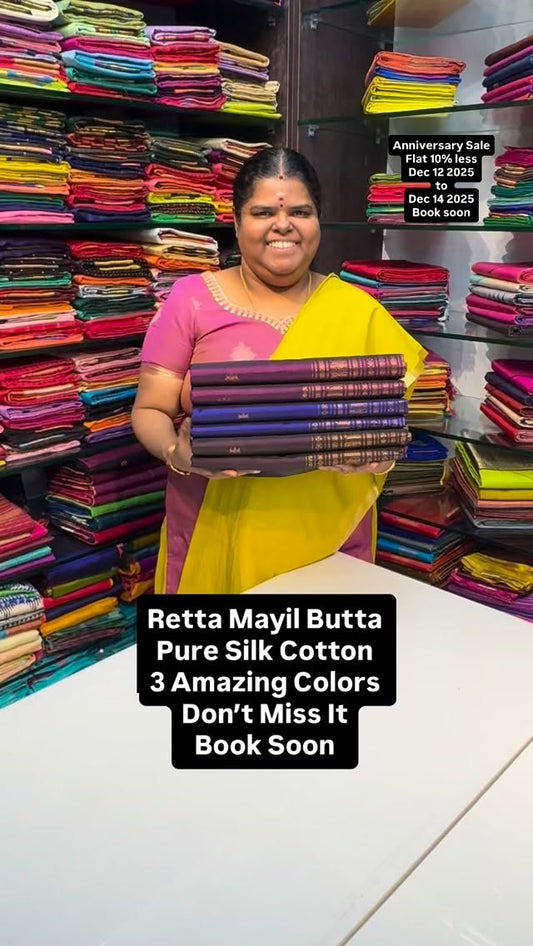 Anniversary Sale - Flat 10% less - 3 days only - Pure Silk Cotton S...