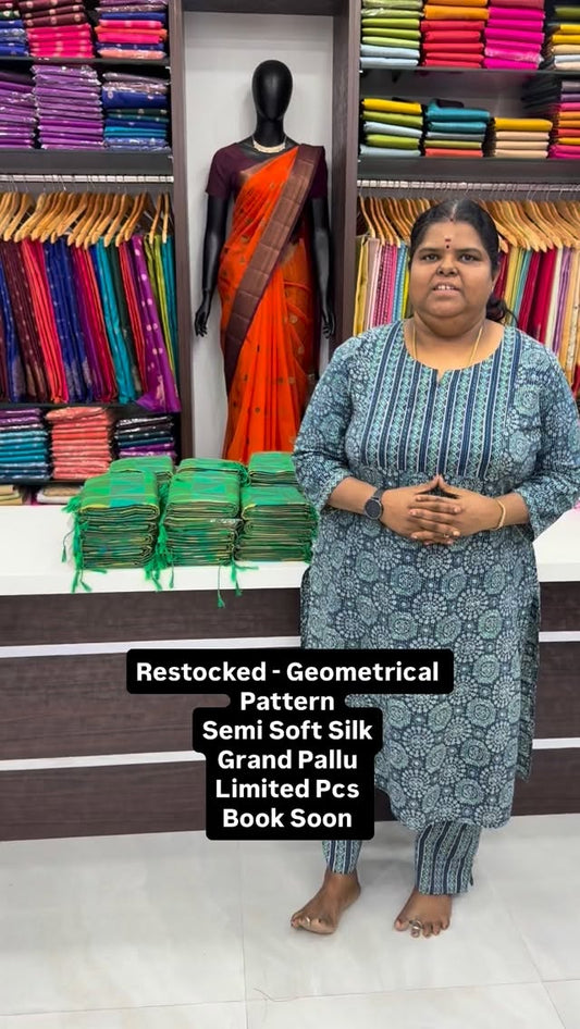 Semi Soft Silk | Geomentrical Pattern | Multi colors | Flat 5% less...