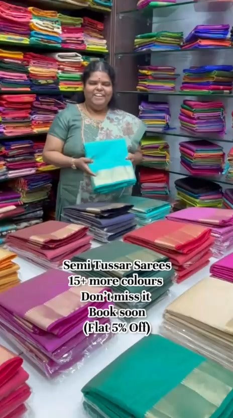 Christmas Special - Get Ready to shine in Semi Tussar silk saree 💫...