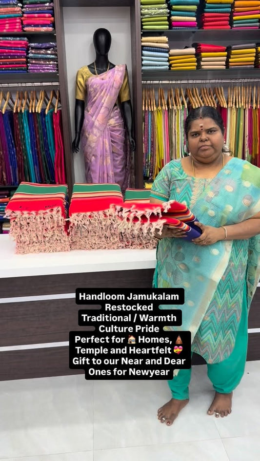 Handloom Jamukalam -  A vibrant, handwoven traditional carpet/rug f...