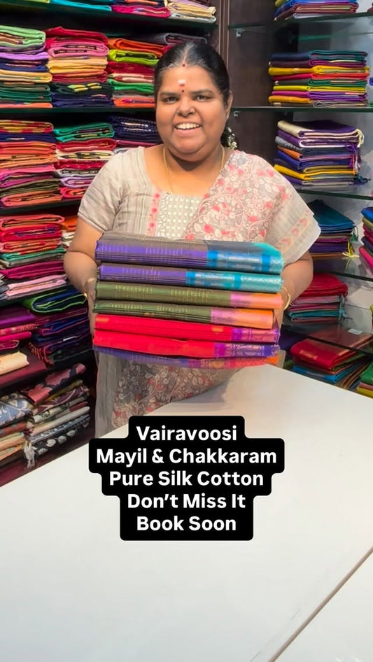 Vairavoosi & Mayil & Chakkaram | Pure Silk Cotton | Book soon | Fla...