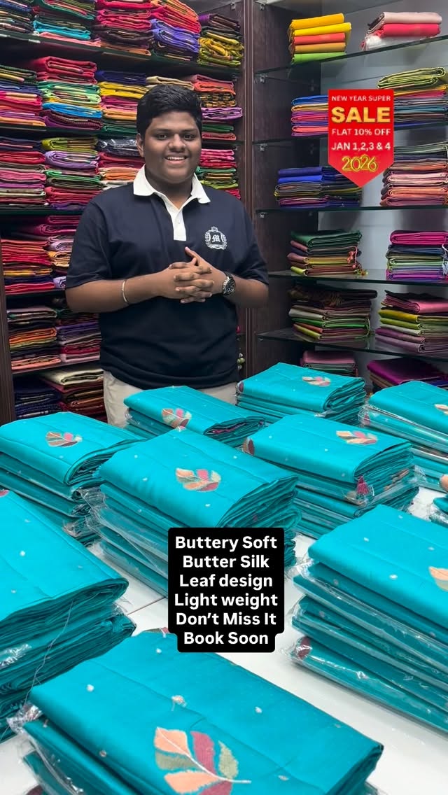 Butter Silk | Light weight | Borderless | All over embroidery | Fla...