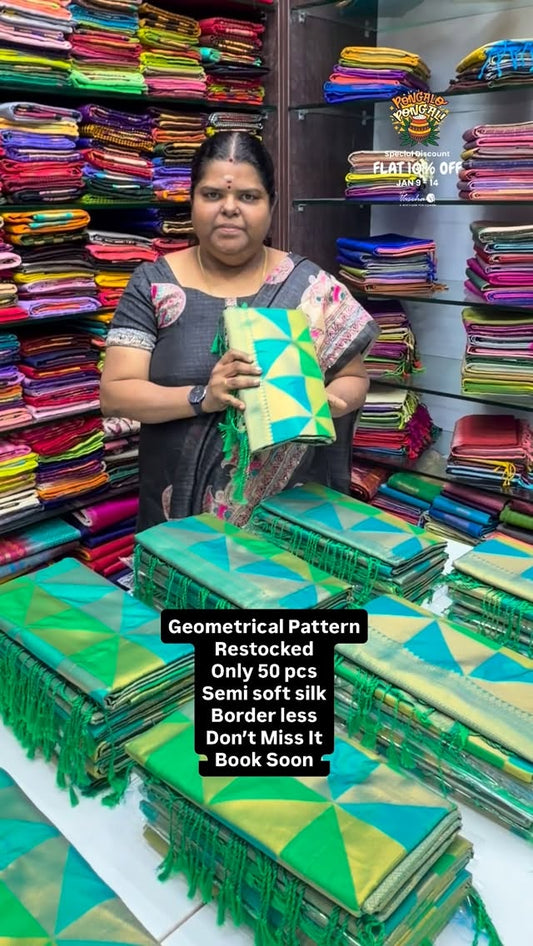 Semi Soft Silk | Geomentrical Pattern | Multi colors 

Vallisvaseha...