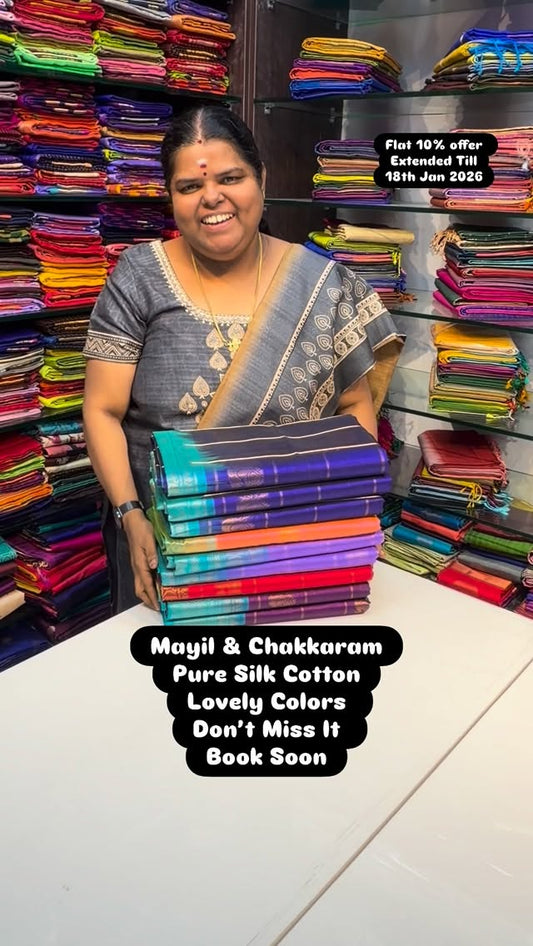 Mayil & Chakkaram | Pure Silk Cotton | Book soon 

vallisvaseha.com...