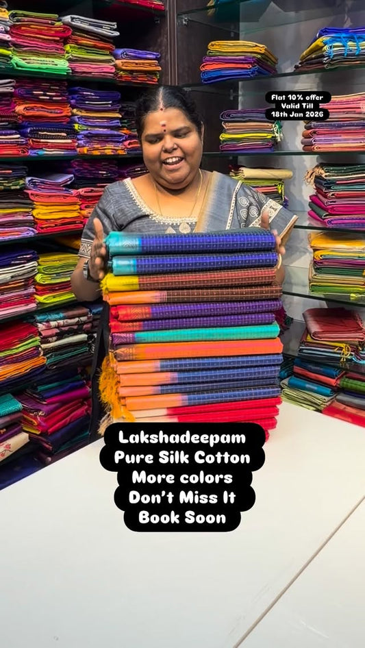 Lakshadeepam Design | Pure Silk Cotton | Book soon

vallisvaseha.co...