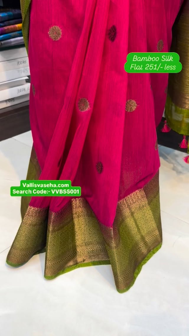Flat 251/- less | Restocked | Bamboo silk Saree | All over Butta | ...