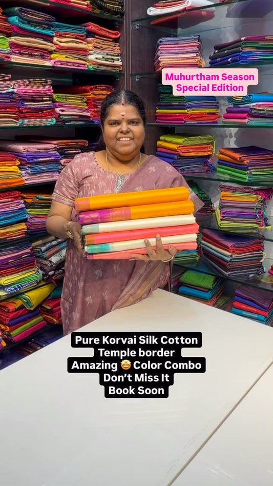 Muhurtham Season - Special Edition - Flat 5% less
Pure Korvai Silk ...