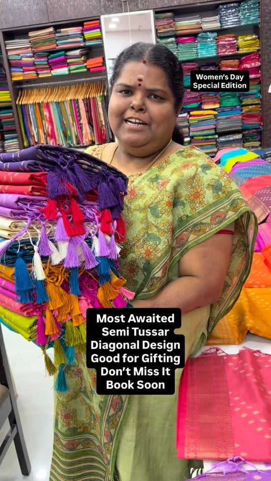 Get Ready to shine in Semi Tussar silk saree 💫⚡️ | Good for giftin...