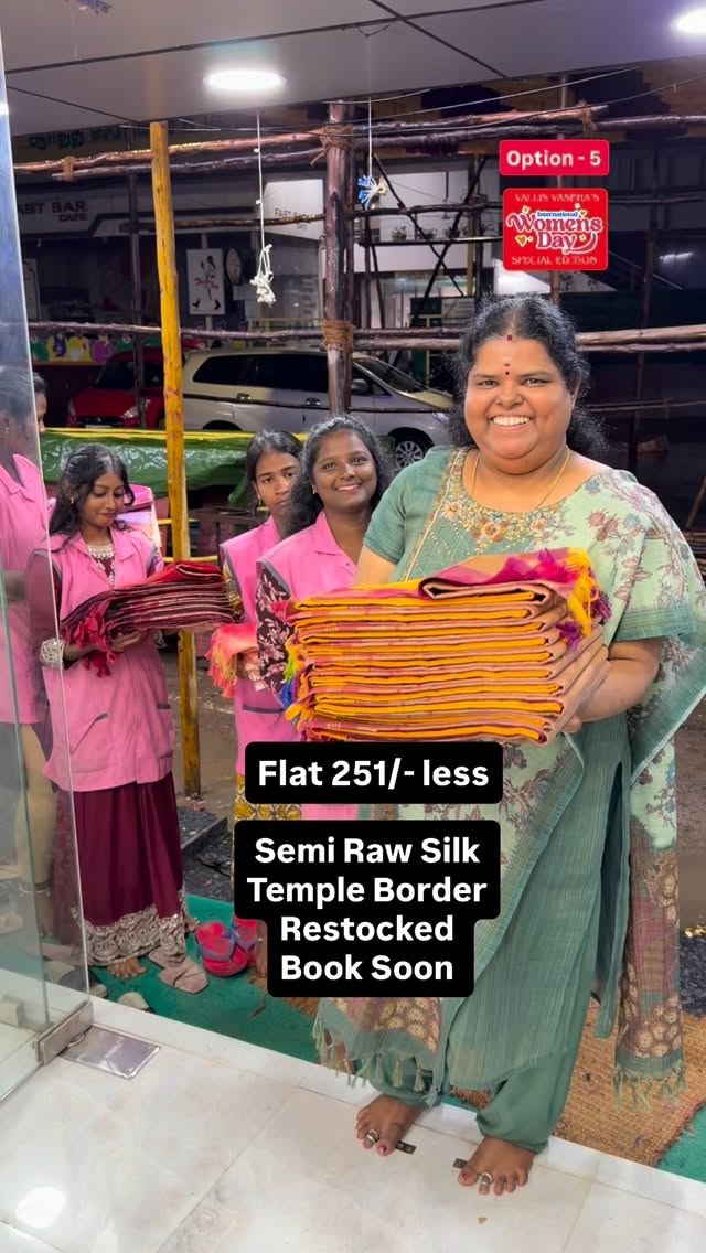 Flat 251/- less | Restocked | Semi Raw silk Saree 

Vallisvaseha.co...