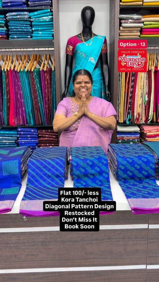 Kora Tanchoi Sarees - Blue Shade - Good For gifting - Flat 100/- le...